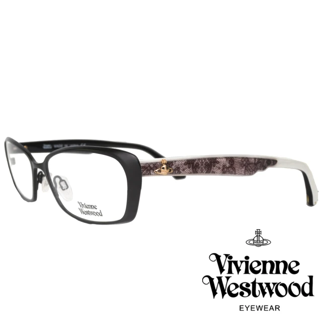 【Vivienne Westwood】優雅蕾絲土星款光學眼鏡(黑/白 VW287V_08)
