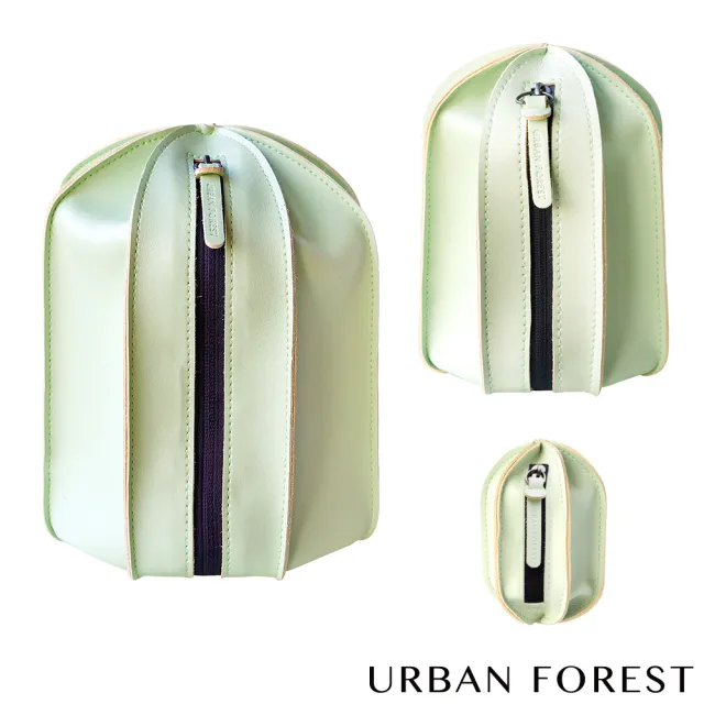 【URBAN FOREST 都市之森】仙人掌-洗漱包/盥洗包 大中小3件組(薄荷綠)