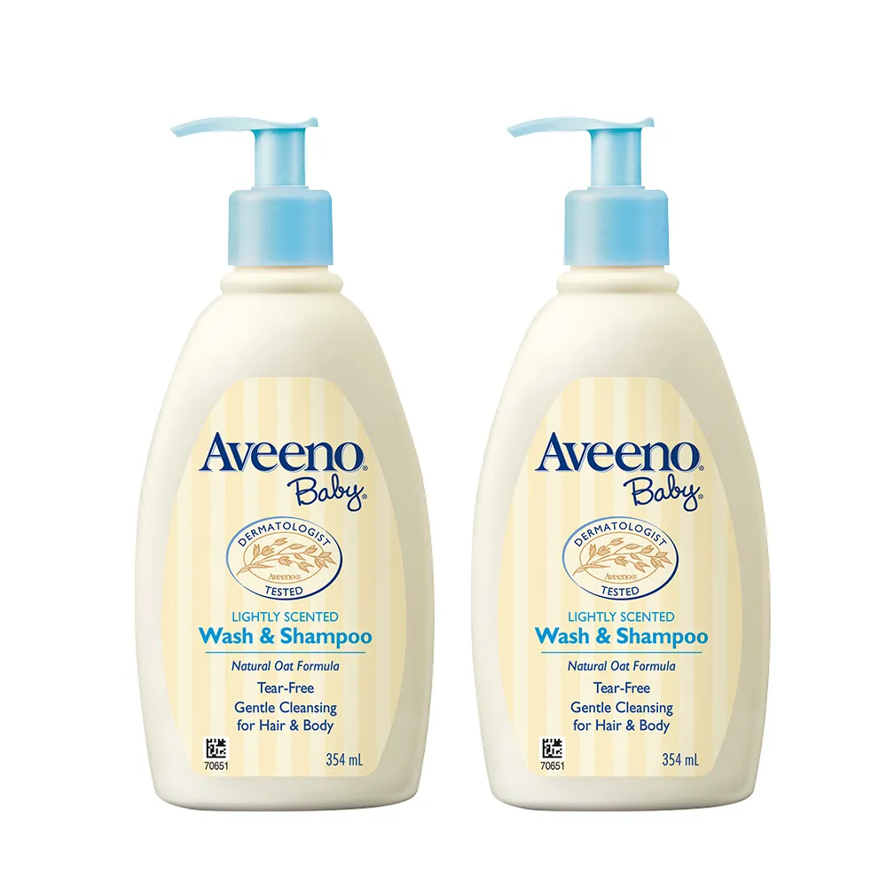 【Aveeno 艾惟諾】嬰兒燕麥沐浴洗髮露2入組(354mlx2_嬰兒沐浴)