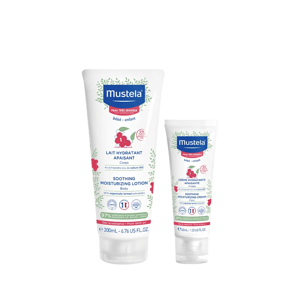 【Mustela 慕之恬廊】舒恬良 敏弱換季養護組(敏弱修復面霜40ml+敏弱修復潤身乳200ml 無香)