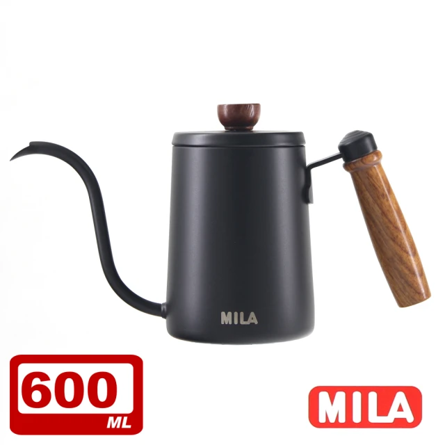 MILA 木柄鶴嘴不鏽鋼手沖壺、細口壺(600ml)