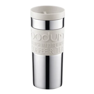 【Bodum】雙層不鏽鋼平口隨行杯350cc-米白