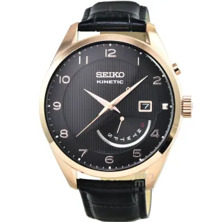 【SEIKO 精工】精工人動電能皮帶腕錶-黑(SRN054P1)