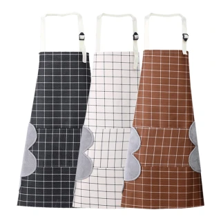 【DaoDi】第二代大口袋可擦手防水圍裙(廚房家用清潔防油耐刮圍裙)