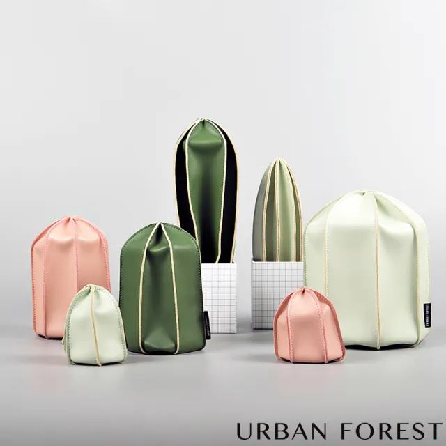 【URBAN FOREST 都市之森】雙11 仙人掌-洗漱包/盥洗包 XL加大號(苔癬綠)