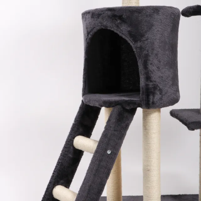 【IDEA】灰絨質感四層粗麻繩柱貓跳台/爬架