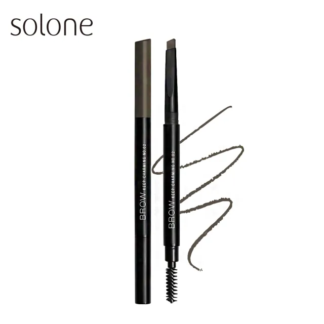 【Solone】持久美型旋轉眉筆(3色可選 好評升級版 扁平寬頭)