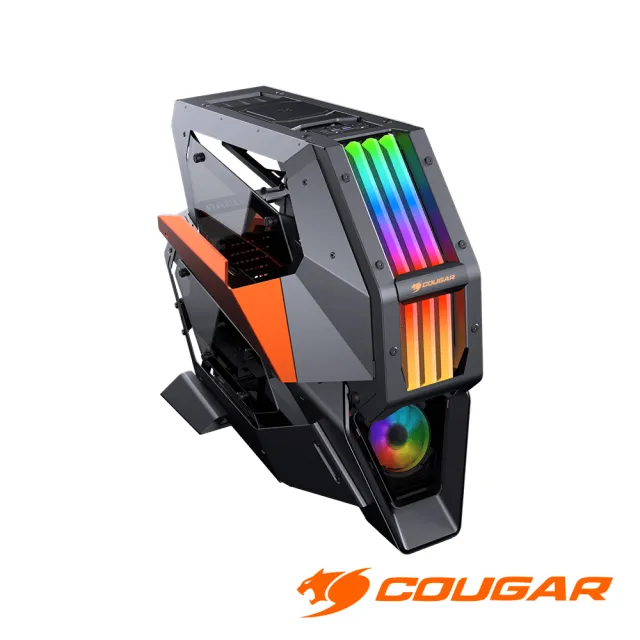 【COUGAR 美洲獅】CONQUER2 電腦機殼(可拆卸內機殼 整合式RGB炫彩燈效 4片鋼化玻璃側蓋)