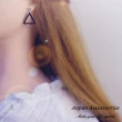 【Anpan】925銀針韓南大門浪漫黑幾何三角環圈夾式 耳環