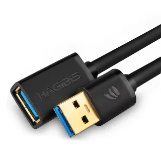 【HAGiBiS】USB3.0公對母延長線0.5M黑色(HBUC005－BK)