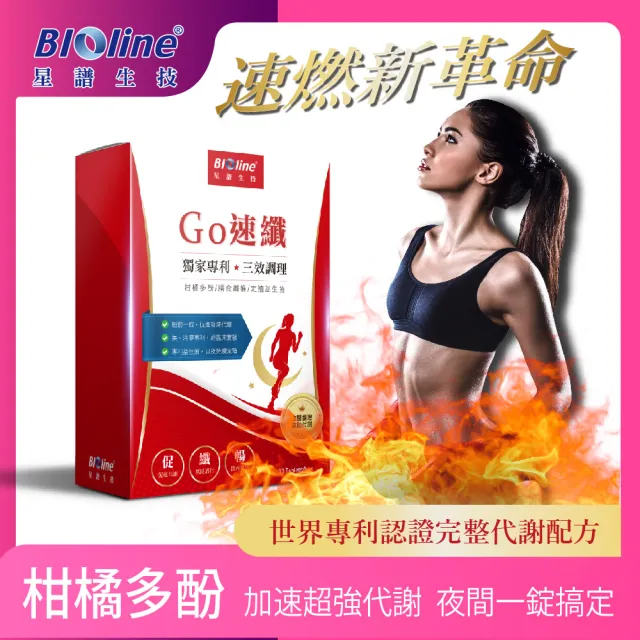 【Bioline 星譜生技】Go速纖_啟爆代謝1盒(30顆/盒)(添加柑橘多酚.酵素.膳食纖維.益生菌.黑胡椒鹼)