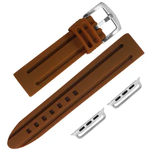 【Watchband】Apple Watch / 38.40.42.44mm / 蘋果手錶替用錶帶 蘋果錶帶 加厚 運動型 矽膠錶帶(褐色)