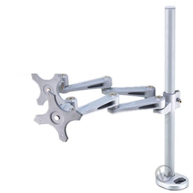 【LINDY 林帝】台灣製 長旋臂式雙螢幕支架+70cm開孔式支桿 組合 40963+40697