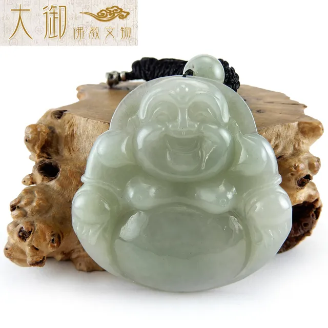 【大御佛教文物】招財彌勒冰種翡翠項鍊(2509)