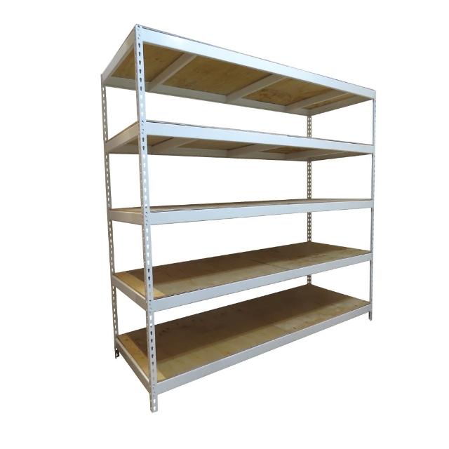 【空間特工】工業風白色免螺絲角鋼四層架60x210x150(置物架/貨架/收納架/展示架/儲糧架/書櫃/公仔櫃)