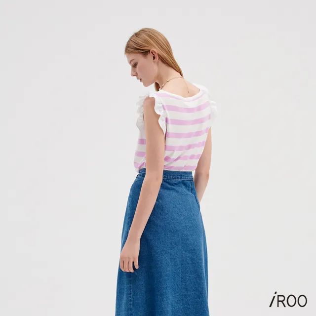 【iROO】條紋針織背心