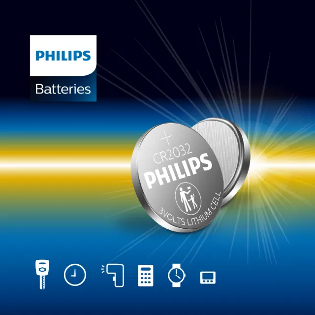 【Philips 飛利浦】鈕扣型鋰電池CR2025*10入