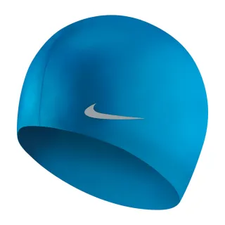 【NIKE 耐吉】SWIM 兒童 矽膠泳帽 藍 TESS0106-458