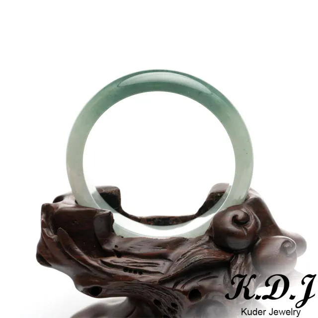 【K.D.J 圓融珠寶】冰種藍水翡翠手鐲玉鐲天然A貨(一半大海一半藍天)