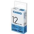 【CASIO 卡西歐】標籤機專用色帶-12mm藍底黑字(XR-12BU1)