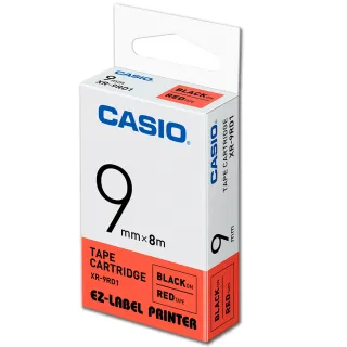 【CASIO 卡西歐】標籤機專用色帶-9mm紅底黑字(XR-9RD1)