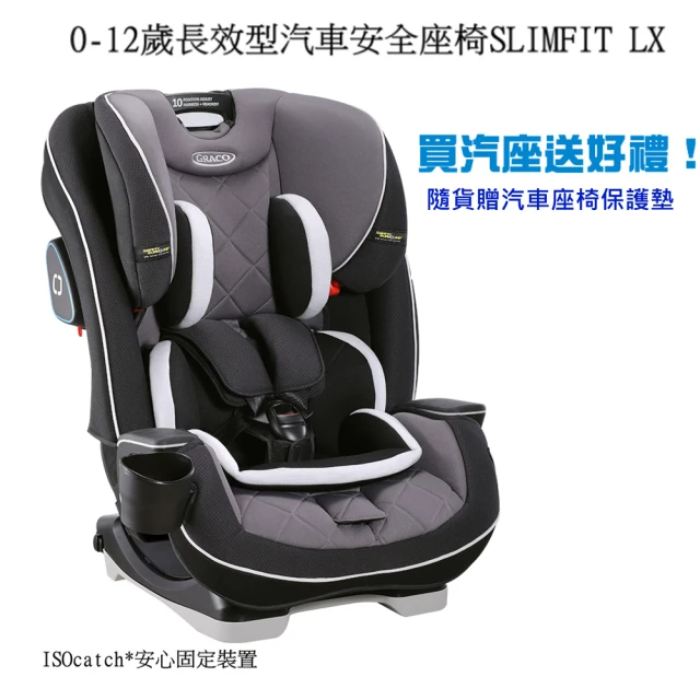 【Graco】0-12歲長效型嬰幼童汽車安全座椅SLIMFIT LX(贈 長背型汽車座椅保護墊)