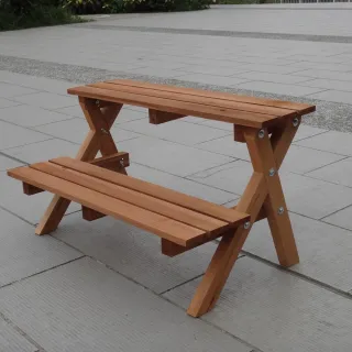 【艷陽庄】雙層多用途花架-大(園丁高手 園藝造景 木製花架)