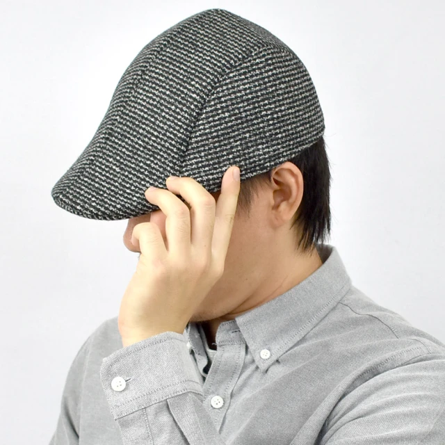 【玖飾時尚】鴨舌帽 簡約混色編織毛呢扁帽(帽子)