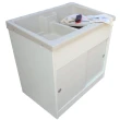 新式特大型推門款塑鋼洗衣槽 水槽 洗手台(1入)