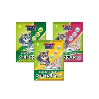 【日本FOR CAT】變色凝結紙貓砂 6.5-7L*6包組(紙砂)