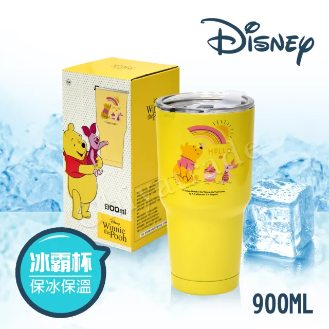 【迪士尼Disney】雙層不鏽鋼真空 冰霸保冰保溫杯 巨無霸鋼杯 酷冰杯 隨行杯 900ml-任選(正版授權)(保溫瓶)
