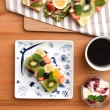 【日本 Natural69】波佐見燒 CocoMarine系列 方形淺盤 陶瓷盤 菜盤 沙拉盤 水果盤 17cm(日本製)