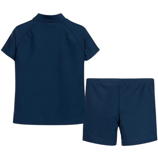 【德國Playshoes】抗UV防曬短袖兩件組兒童泳裝-海軍風(認證UPF50 泳衣+泳褲)