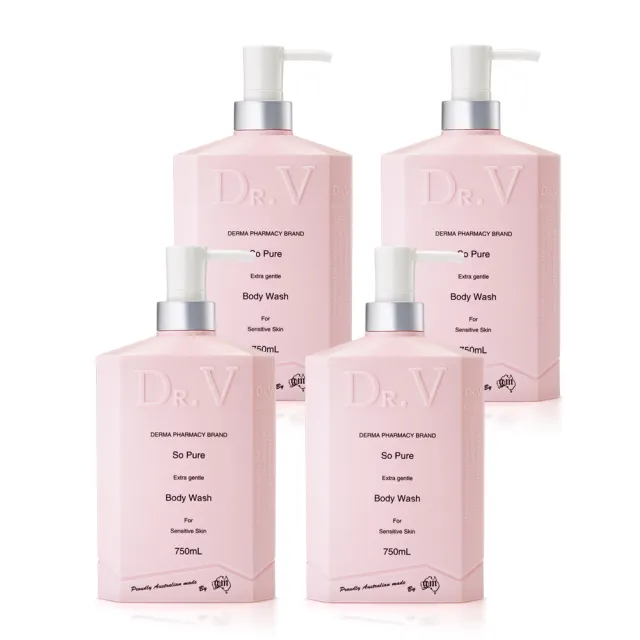 【Dr.V】專業級配方-純淨溫和沐浴乳 (4入組 750ml/瓶)