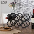 【OPUS 東齊金工】歐式鐵藝紅酒架/酒瓶展示架-風潮酒架(蜂巢/經典黑)
