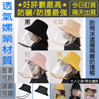【ALVA】防疫帽-遮陽戶外隔離漁夫帽(透明片可拆/男女老少皆可用)