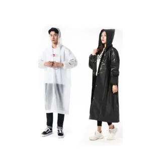 【太力TAI LI】時尚男女加厚EVA雨衣(多色任選 環保可重覆使用)