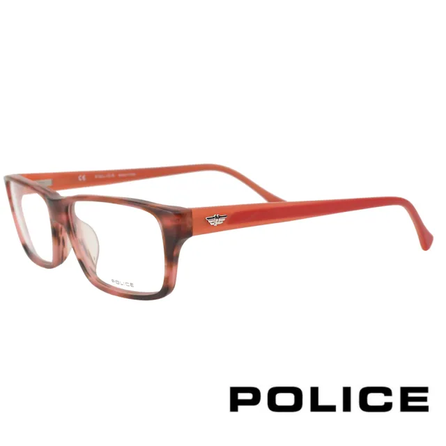 【POLICE】義大利經典設計師款光學眼鏡(橘/琥珀 POV1868-6DBM)