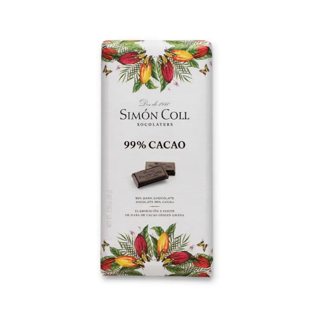 【Simon Coll】99% 黑巧克力片85g/片