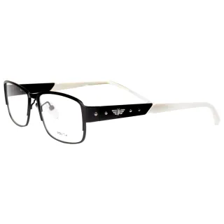 【POLICE】品牌自由精神款設計師系列光學眼鏡(黑/白 POV8811-0531)
