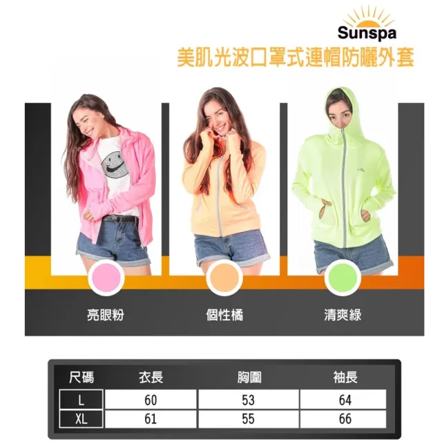 【SUN SPA】真 專利光能布 UPF50+  保暖防風 口罩式連帽外套+袖套 2件特惠組(秋冬抗寒 抗UV防紫外線)