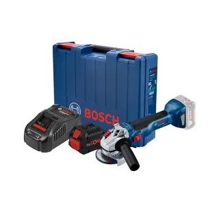 【BOSCH 博世】18V超核芯鋰電免碳刷砂輪機套裝 GWS 18V-10 8.0Ah