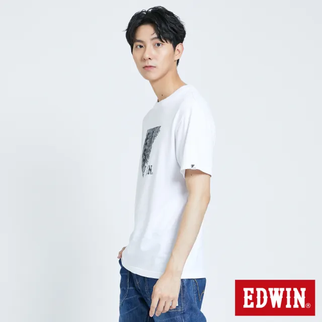 【EDWIN】男裝 EFS數位迷彩溫變短袖T恤(白色)