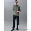 【ROBERTA 諾貝達】進口素材 台灣製 合身版 純棉商務型男點點長袖襯衫(綠色)