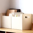【樂居家】仿皮革桌面收納盒-3入/組(收納盒 桌上收納 文件收納 組裝收納盒)