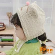 【iSFun】立體耳朵＊兒童保暖針織綁帶毛帽/米