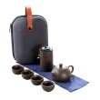 【PUSH!】茶具旅行茶具便攜包快客杯一壺四杯紫砂功夫旅遊茶壺套裝(D211)