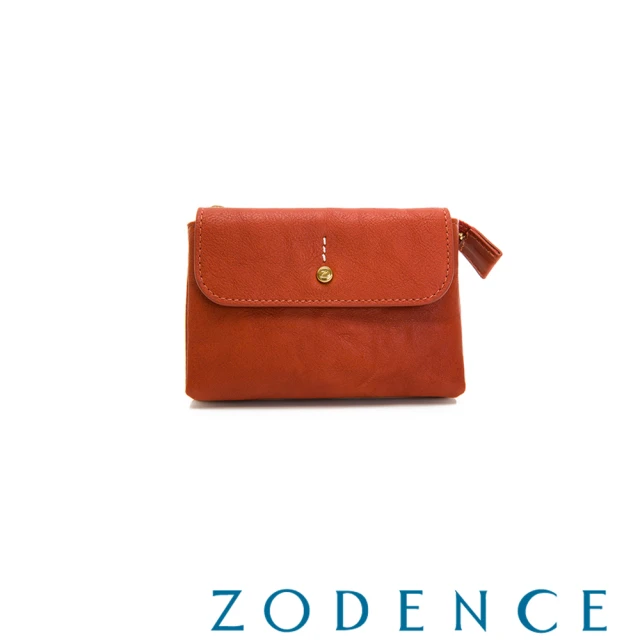 ZODENCE 佐登司 LIZ進口牛皮對開輕薄長夾(卡其) 