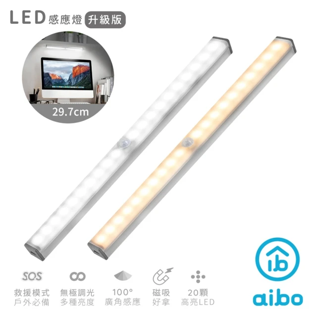 【aibo】升級版多功能 USB充電磁吸式 29.7cmLED感應燈管(LI-33L)