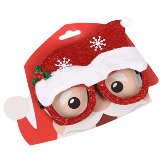 【BLS】聖誕派對造型眼鏡-紅帽(派對變裝/萬聖道具)